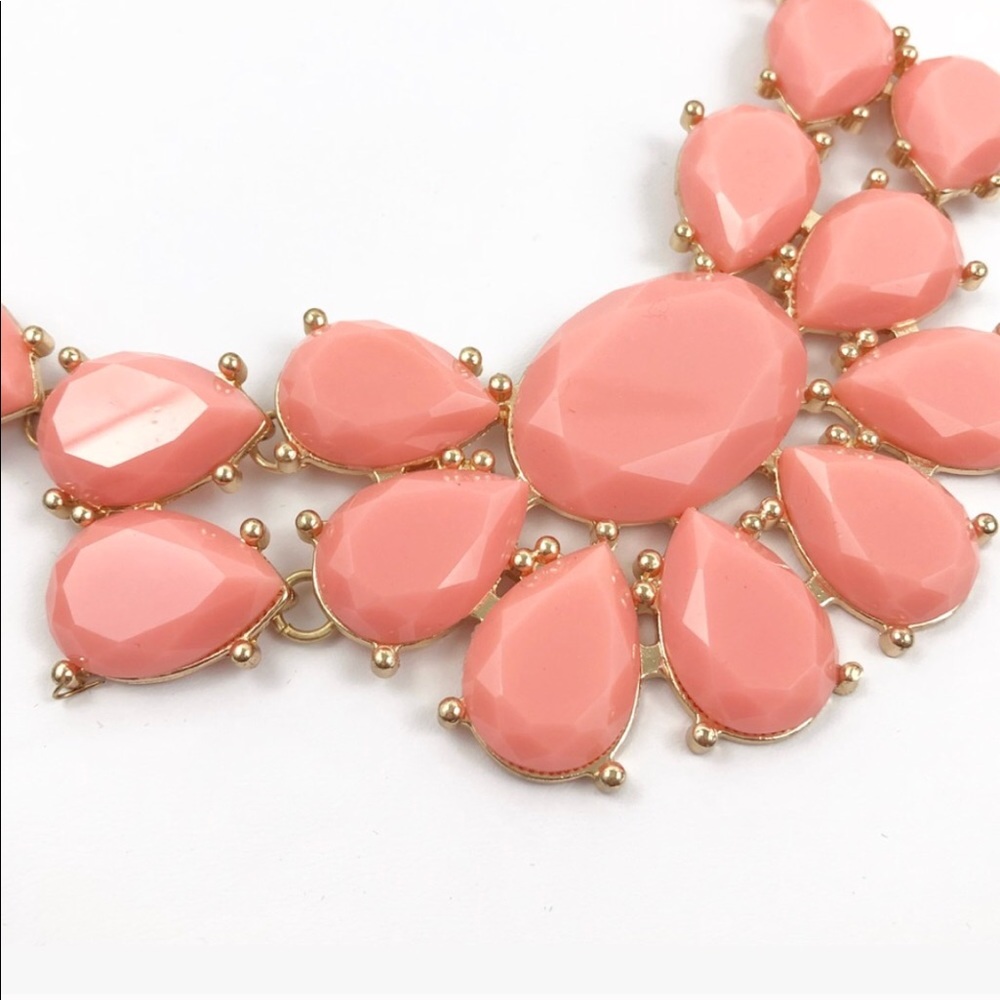 Light Coral Pink Statement Necklace - Picture 5 of 5